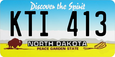 ND license plate KTI413