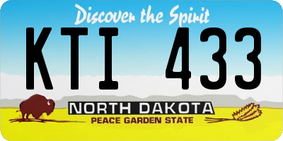 ND license plate KTI433