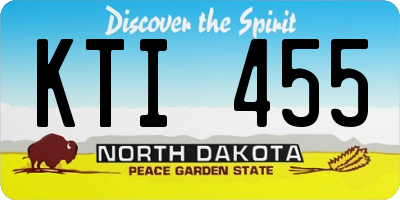 ND license plate KTI455