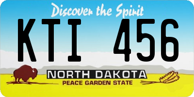 ND license plate KTI456