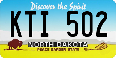 ND license plate KTI502