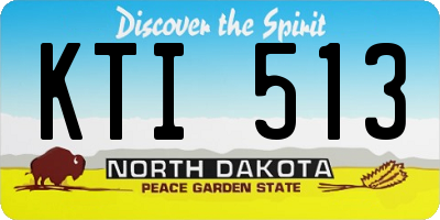 ND license plate KTI513