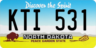 ND license plate KTI531