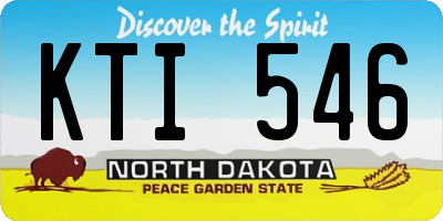 ND license plate KTI546