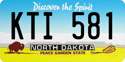 ND license plate KTI581