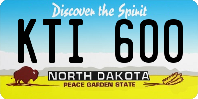 ND license plate KTI600