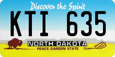 ND license plate KTI635