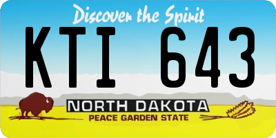 ND license plate KTI643