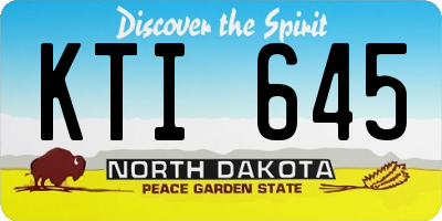 ND license plate KTI645