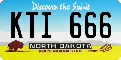 ND license plate KTI666