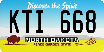 ND license plate KTI668