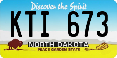 ND license plate KTI673