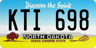 ND license plate KTI698