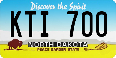 ND license plate KTI700