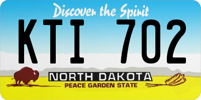 ND license plate KTI702