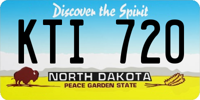 ND license plate KTI720