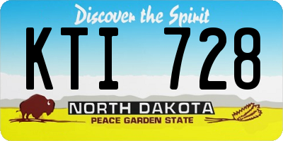 ND license plate KTI728
