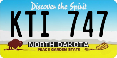 ND license plate KTI747