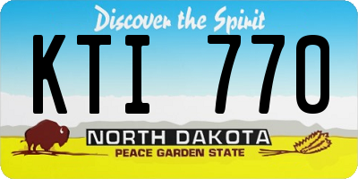 ND license plate KTI770