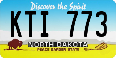 ND license plate KTI773