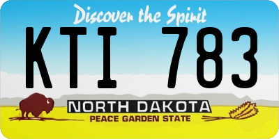 ND license plate KTI783