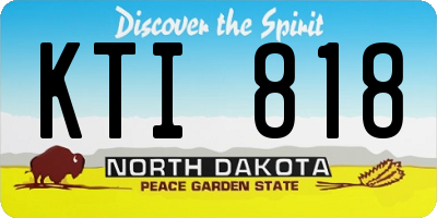 ND license plate KTI818