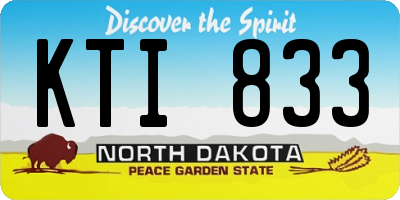 ND license plate KTI833