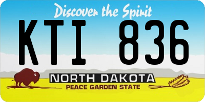ND license plate KTI836