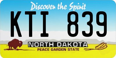 ND license plate KTI839