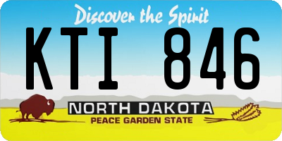 ND license plate KTI846