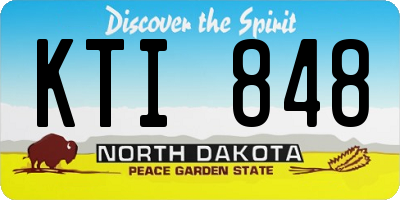 ND license plate KTI848