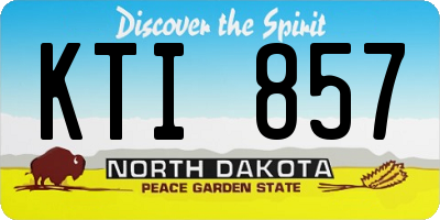 ND license plate KTI857
