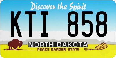 ND license plate KTI858