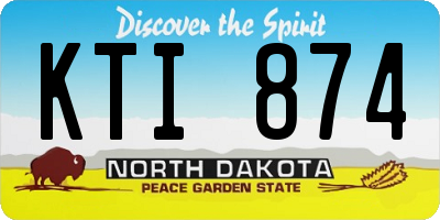 ND license plate KTI874