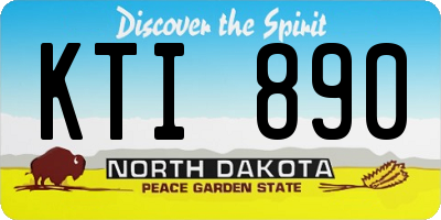ND license plate KTI890