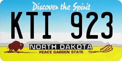 ND license plate KTI923