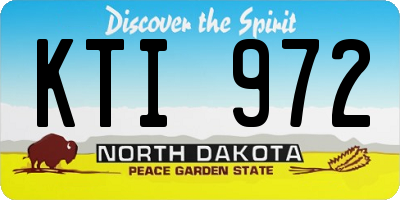 ND license plate KTI972