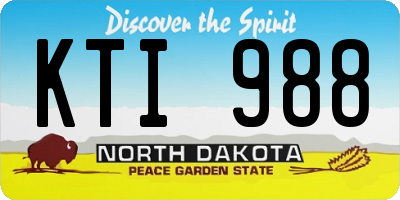 ND license plate KTI988