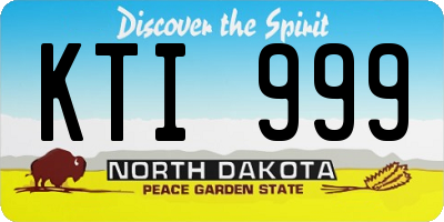 ND license plate KTI999