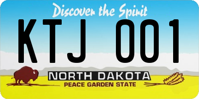 ND license plate KTJ001