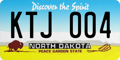 ND license plate KTJ004
