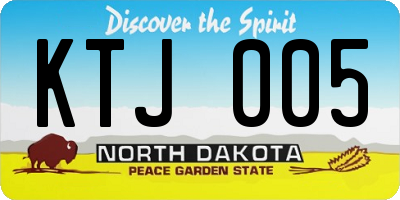 ND license plate KTJ005