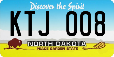 ND license plate KTJ008