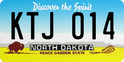 ND license plate KTJ014