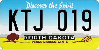 ND license plate KTJ019
