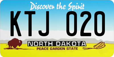 ND license plate KTJ020
