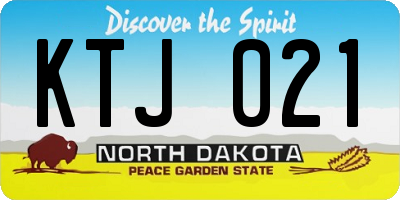 ND license plate KTJ021