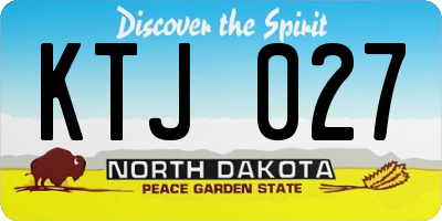 ND license plate KTJ027