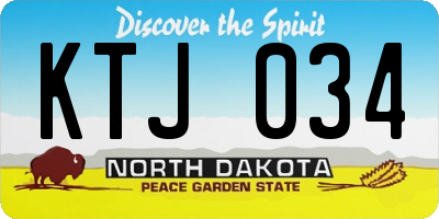 ND license plate KTJ034