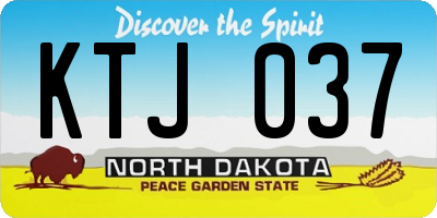 ND license plate KTJ037